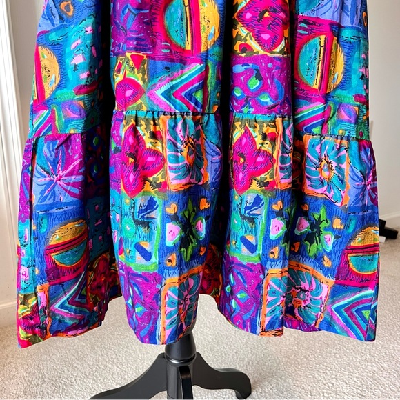 Vintage VANITY FAIR Tropical Hawaiian Ruffled Hem Mumu Dress—SZ. Small - Picture 3 of 14